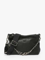 Cross Body Tas Vintage Leder Mila louise Zwart vintage 3864E